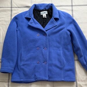 L.L. Bean Vintage Fleece Blue Pea Coat Women's Large